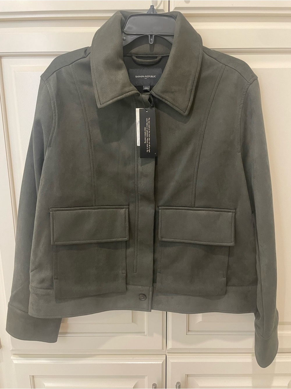 Banana Republic Military Green Utility Suede Jacket